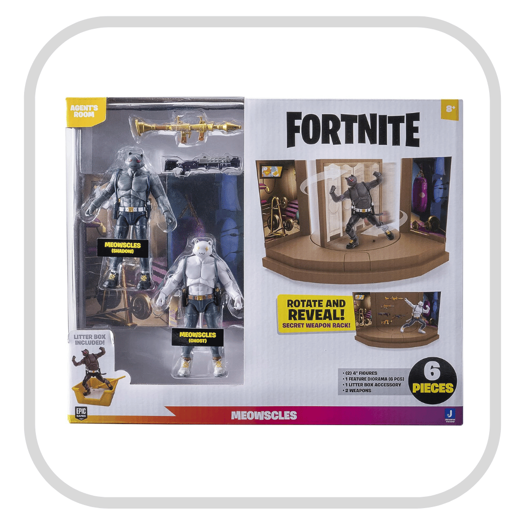 Jazwares Fortnite Set 2 Figuras Meowscles Agents Room (Detalles)(P ...