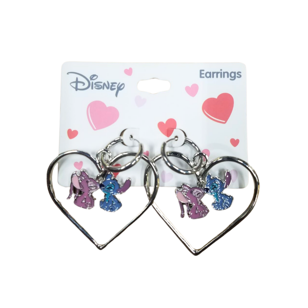 Aretes de Corazón Stitch & Ángel Disney